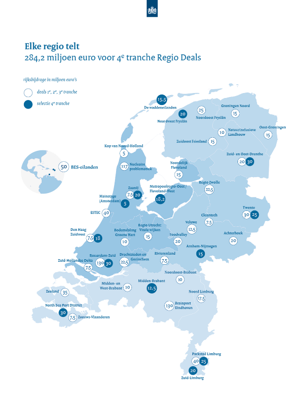 Achtergrond: Rijk investeert opnieuw in regio: € 284 miljoen voor 14 nieuwe Regio Deals